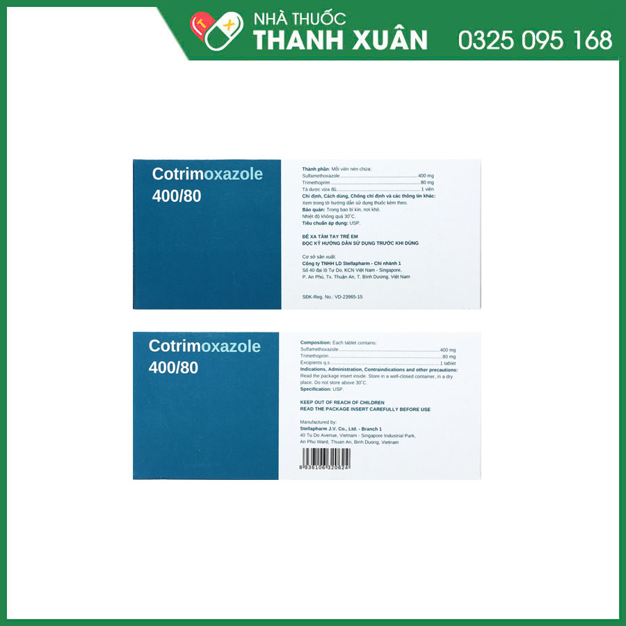Cotrimoxazole 400/80 thuốc kháng sinh điều trị nhiễm khuẩn